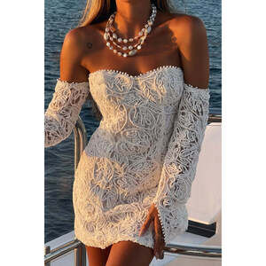 12th Tribe Lilliana Off Shoulder Lace Dress Size MM